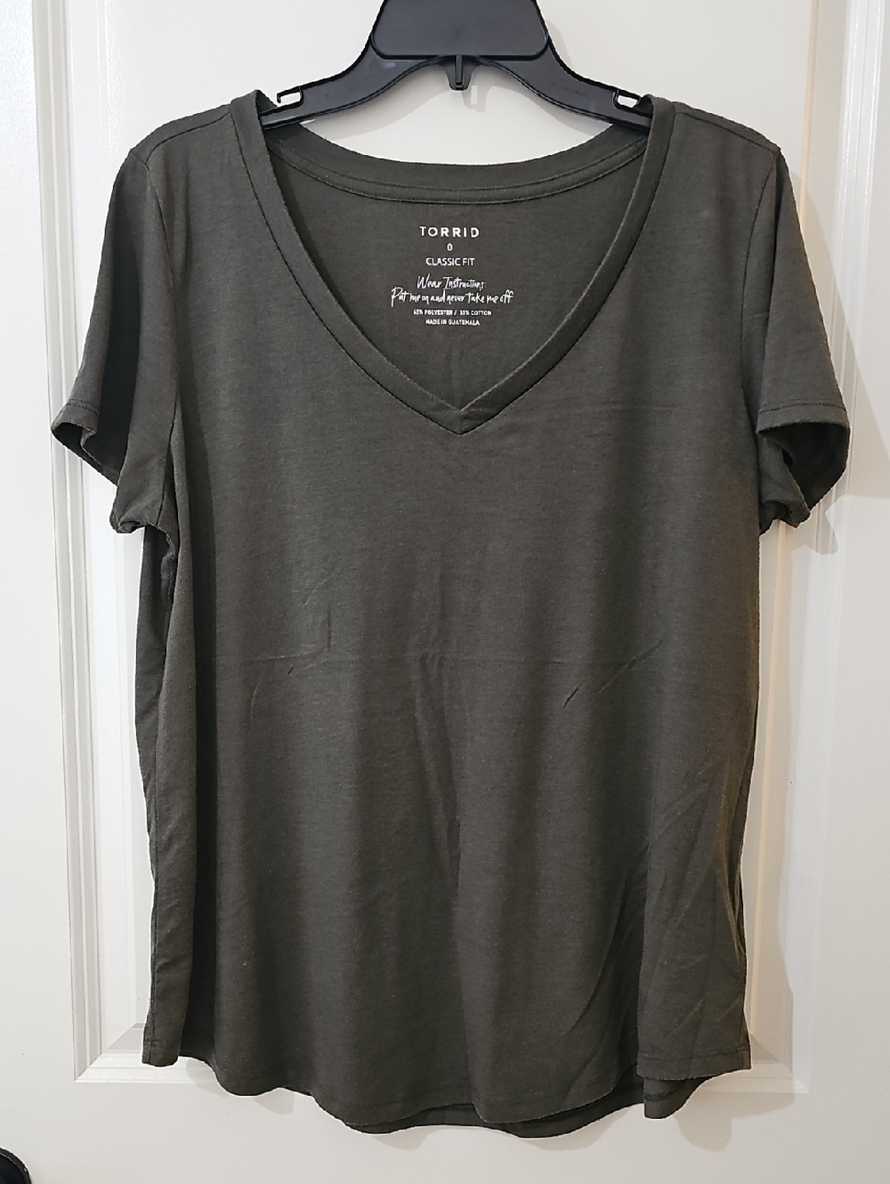 torrid Olive V-Neck Short Sleeve Tee